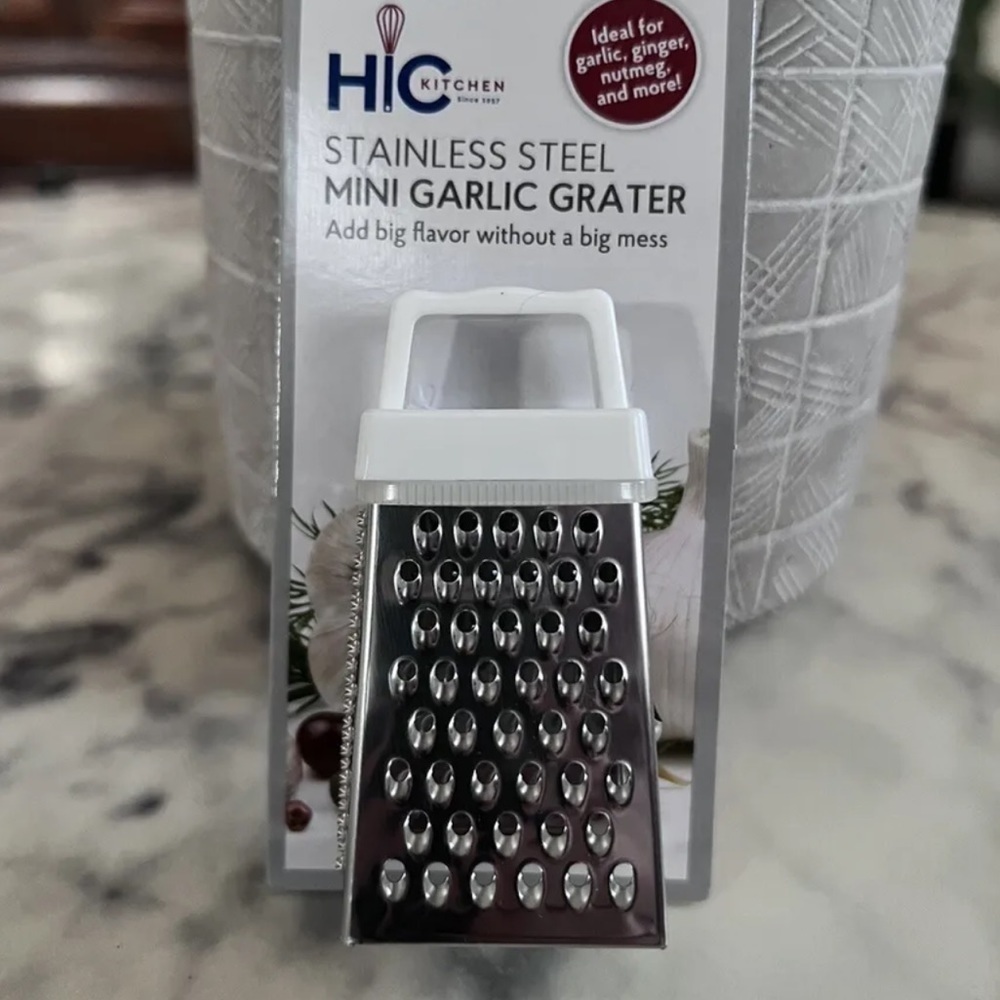 HIC's Mini Grater Stainless Steel 3 x 1.25-Inches Garlic Nutmeg Zest